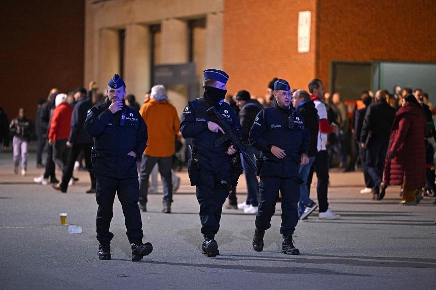 Long Wait For Fans Held In Stadium After Brussels Attack The Straits   TOPSHOTS TOPSHOT FBL EURO 2024 QUALIFIER BEL SWE 233206 