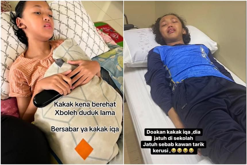 Malaysian girl with cerebral palsy bedridden after chair-pulling prank