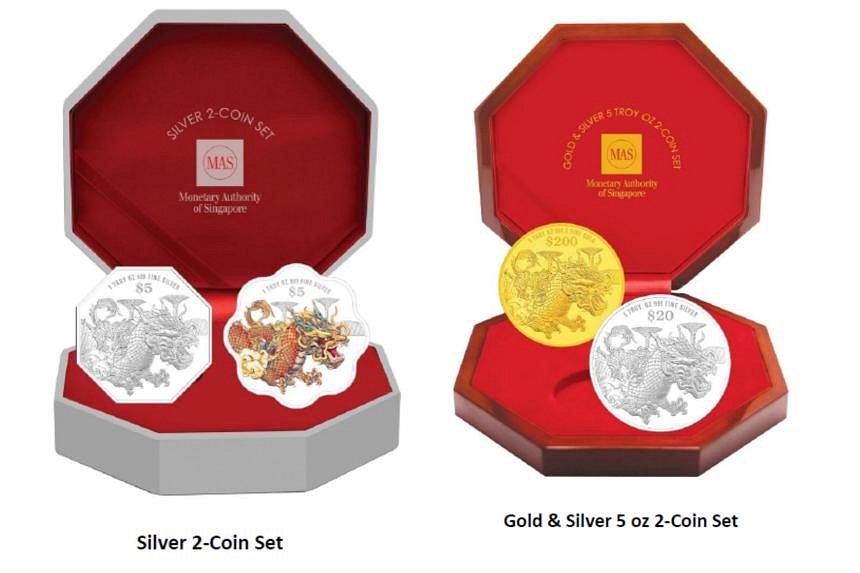 MAS unveils coins for Year of the Dragon orders open on Thursday