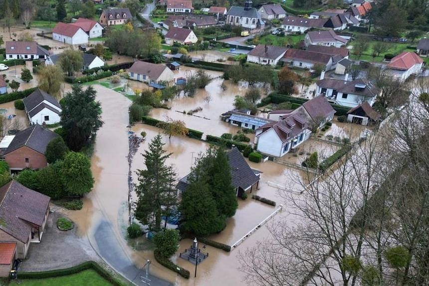 Heavy rains flood homes in northern France | The Straits Times