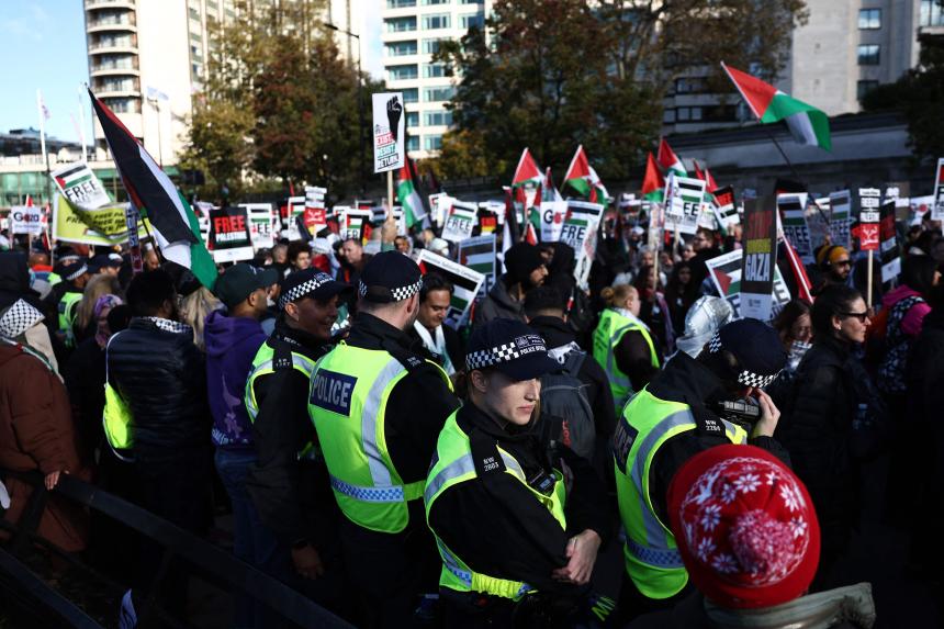 London police arrest dozens as pro-Palestinian rally draws counter