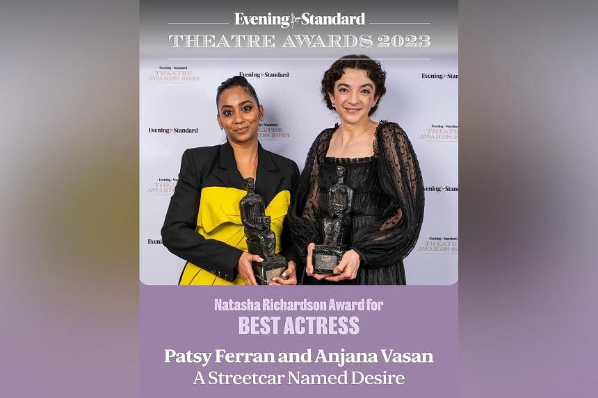 Singapore’s Anjana Vasan wins best actress at UK’s Evening Standard Theatre Awards