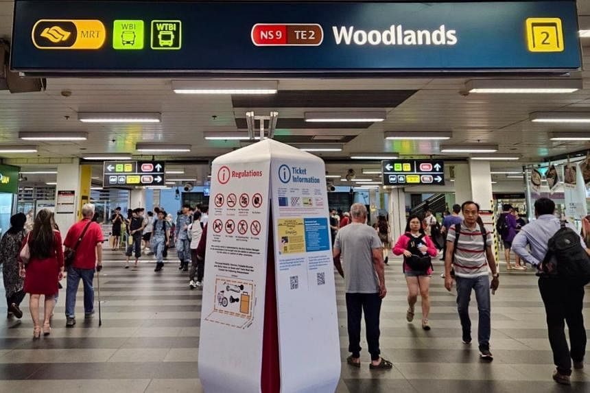 Security screening of passengers at Woodlands MRT on Nov 30 as part of exercise