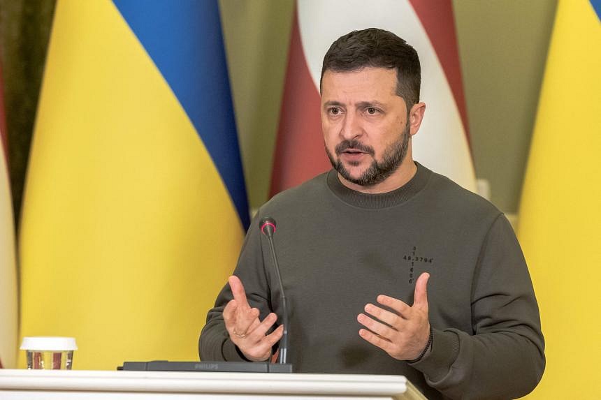 Zelensky praises Ukrainians for battles with Russia | The Straits Times