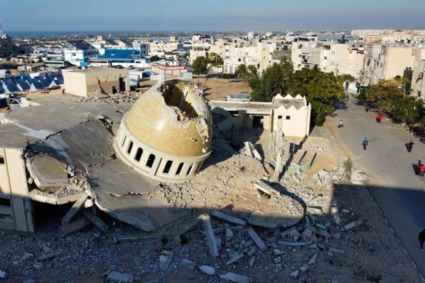 In Gaza, call to prayer rings out from bombarded mosque The Straits Times