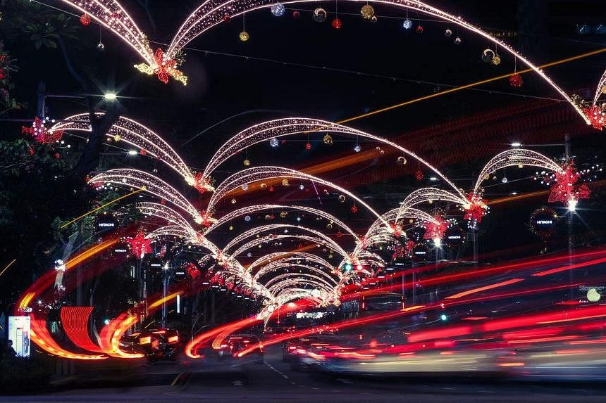 Main Entrance, Orchard Road Christmas Lightup 2018 Coffee Mug by  WorldShuttleExplorer