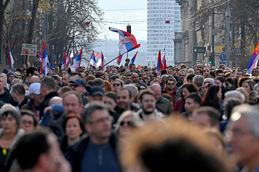 Thousands Protest Alleged Electoral Fraud In Serbia | The Straits Times