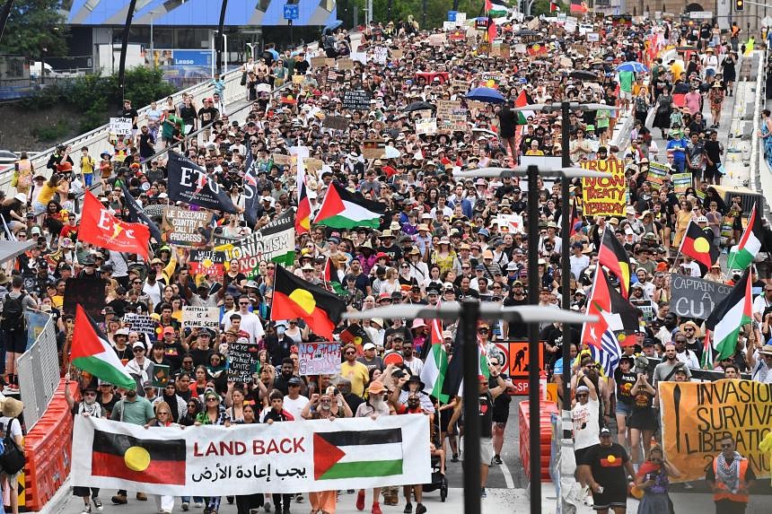 Thousands protest against Australia Day holiday with ‘Invasion Day