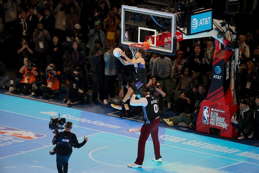 Mac McClung earns perfect score to take 2nd straight NBA Slam Dunk Contest  title over Jaylen Brown