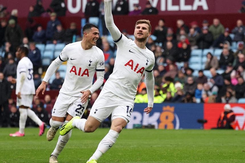 Tottenham Hotspur thump Aston Villa 4-0 as McGinn sees red - The Straits Times