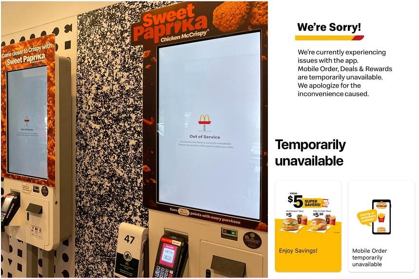 McDonald s online services down in S pore amid widespread outage