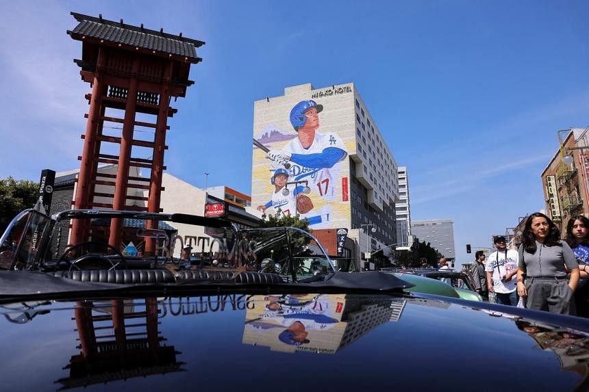 Little Tokyo's Shohei Ohtani artwork is unveiled before the Dodgers' home opening