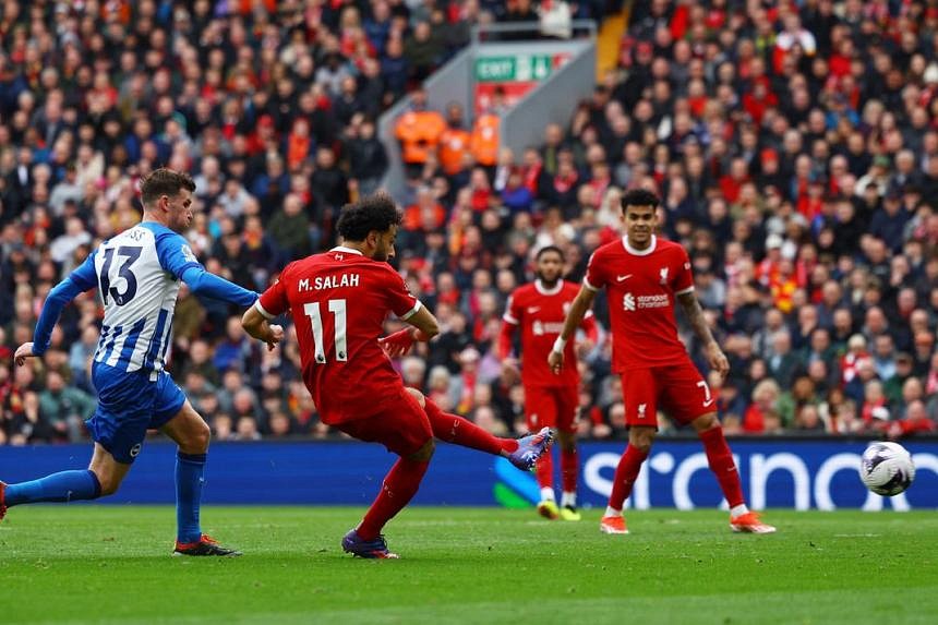 Liverpool go top after 2-1 comeback win over Brighton | The Straits Times