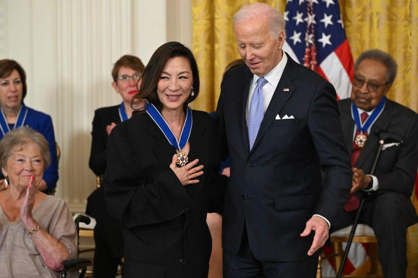 Michelle Yeoh honoured as pioneer by Biden with Presidential Medal of Freedom | The Straits Times