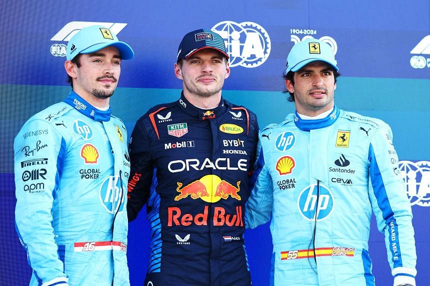 Charles Leclerc, Carlos Sainz, Max Verstappen
