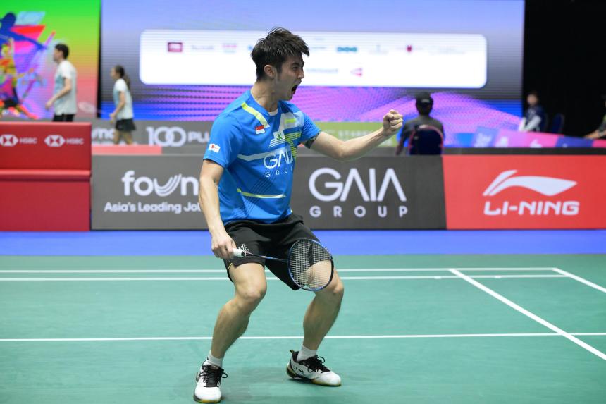 Loh Kean Yew hungry for more success after advancing to Singapore Badminton Open q-finals