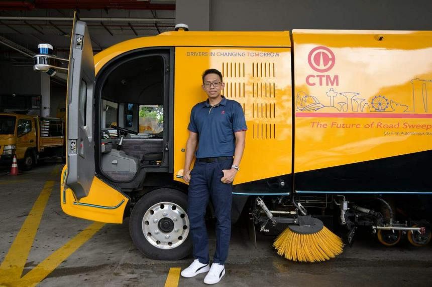 driverless road sweepers put to test again, targeted for marina coastal area by end-2024
