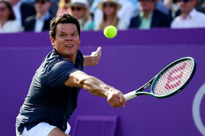 Raonic downs Norrie with record 47 aces at Queen's Club