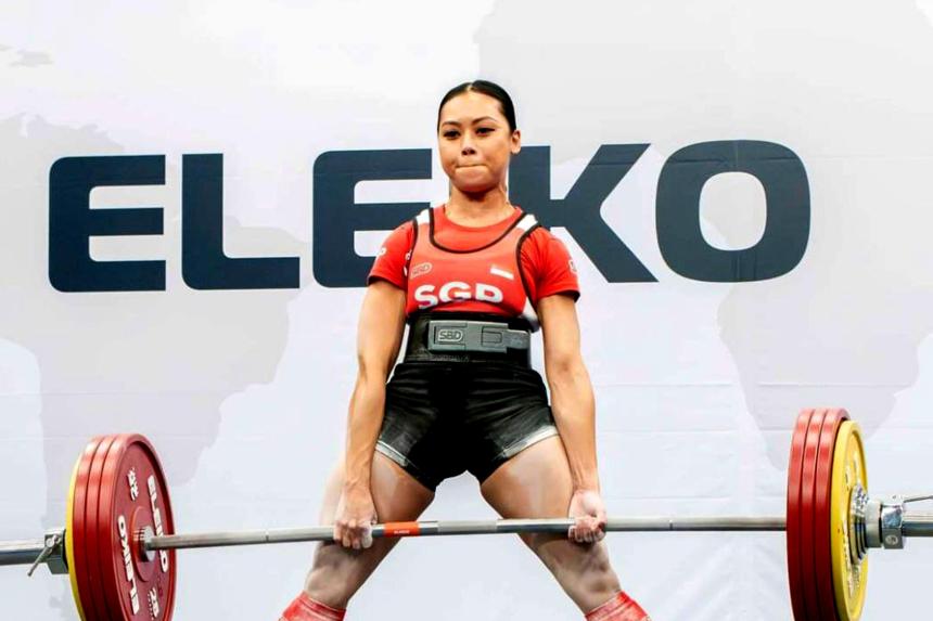Die Powerlifterin Farhanna Farid aus Singapur stellt zum neunten Mal in ...