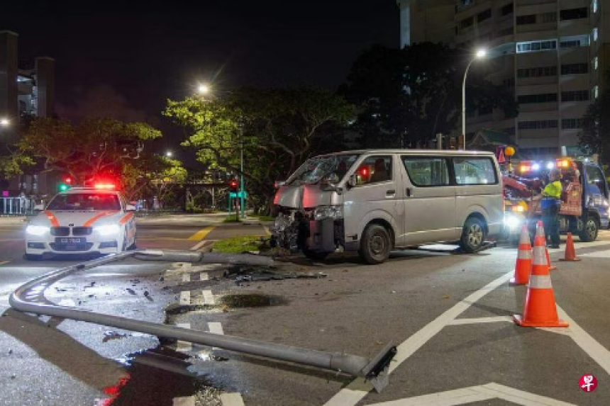 Van driver helping with investigations after accident with car in Tampines The Straits Times