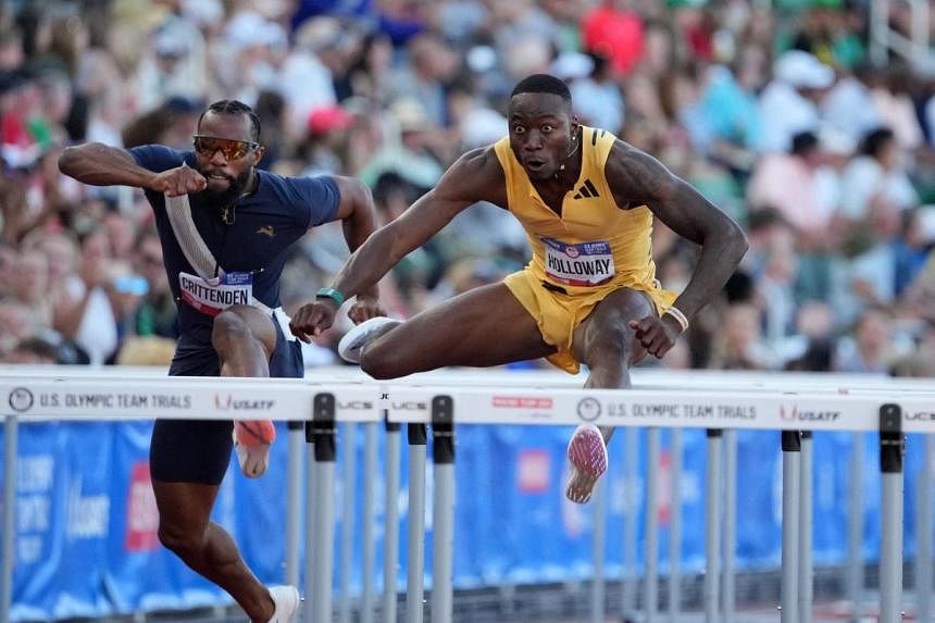 Holloway wins 110 metres hurdles in sizzling US Olympic trials