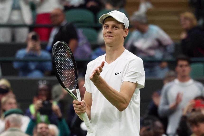 Sinner subdues feisty Hanfmann to advance at Wimbledon
