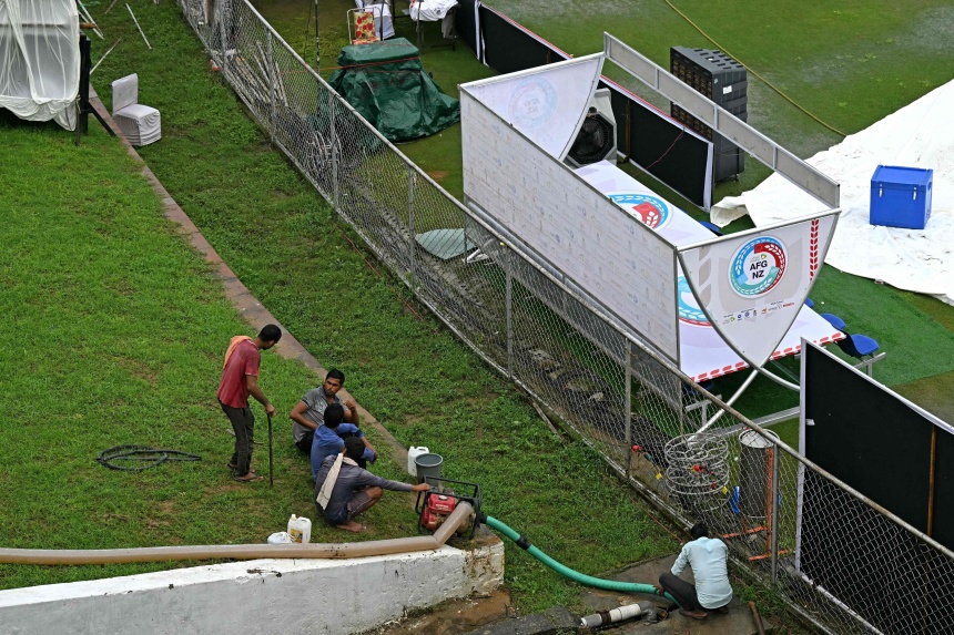 Rain continues to wreak havoc on Afghanistan v New Zealand cricket test