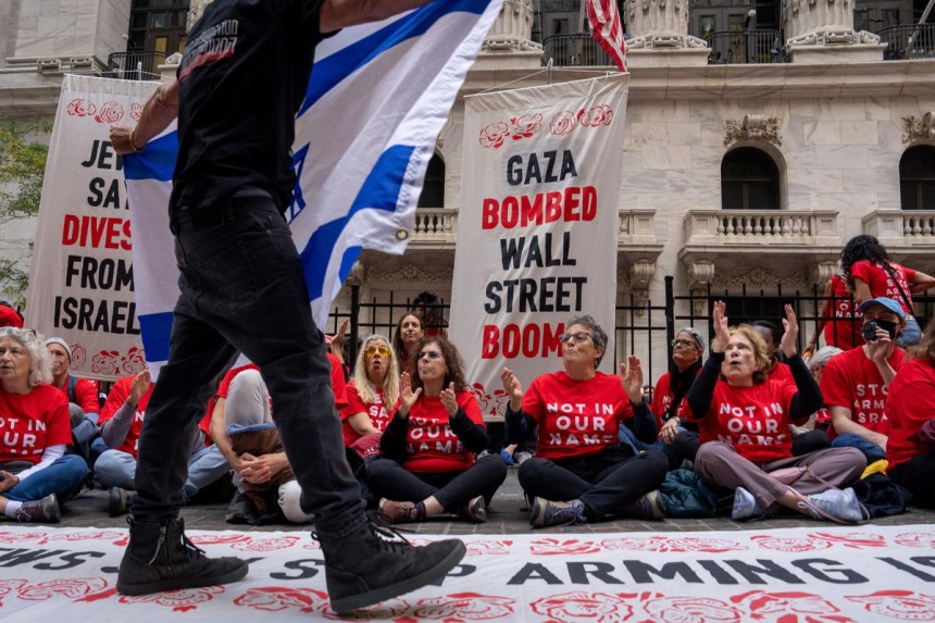 Dozens of pro-Palestinian protesters arrested outside New York Stock Exchange