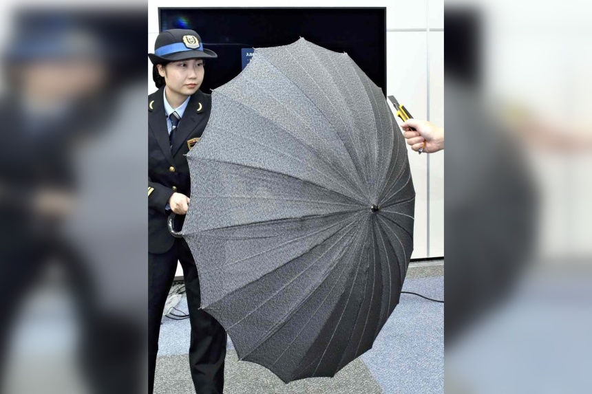 Japan rail company develops stabresistant umbrella to protect