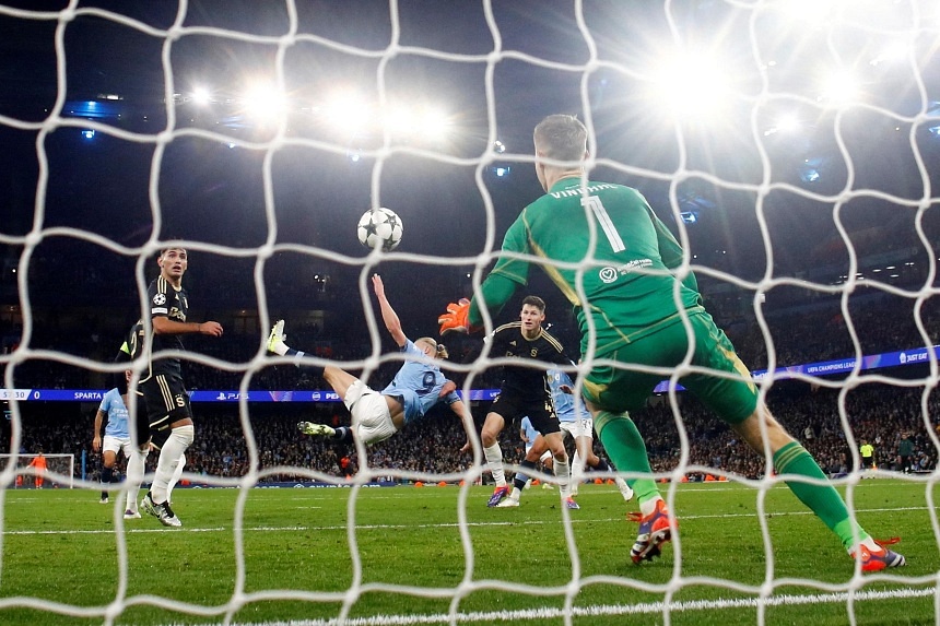 Erling Haaland acrobatics light up Man City’s Champions League rout of Sparta Prague