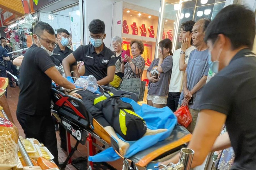 Knife attack in Hougang leaves 3 injured including attacker; female victim suffers serious wounds