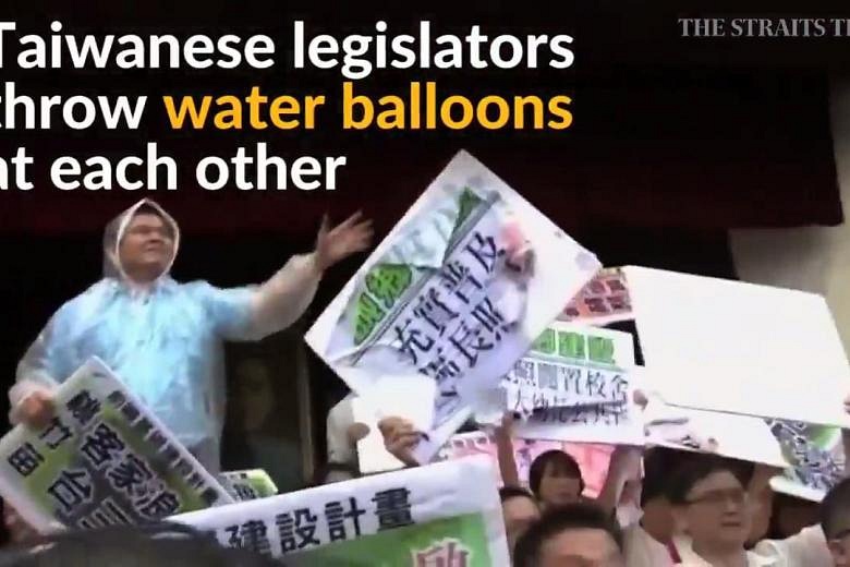 Taiwan Legislators Brawl Over How To Spend S$17b | The Straits Times