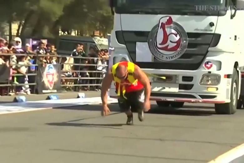 World's strongest men compete in truck-pulling contest in Jordan | The ...