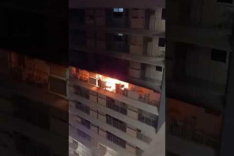 SCDF deploys ladder to rescue two men from 13th floor Bukit Batok flat ...