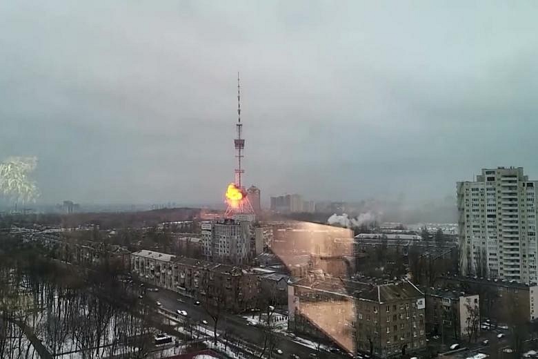 Five Killed In Russian Strike On Kyiv TV Tower | The Straits Times