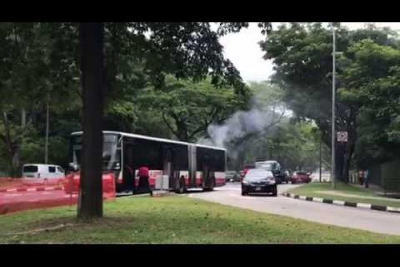 SMRT bus engine overheats and emits smoke along Upper Thomson Road ...