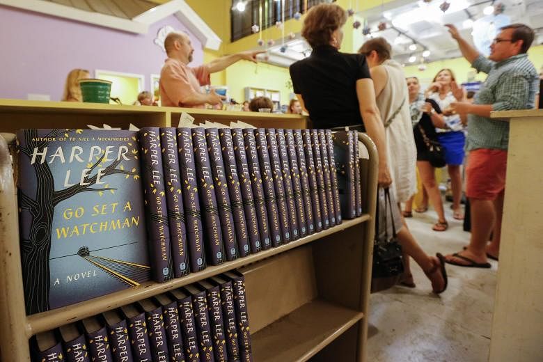 Copies of Harper Lee's new novel, Go Set A Watchman, at a bookshop in Georgia.