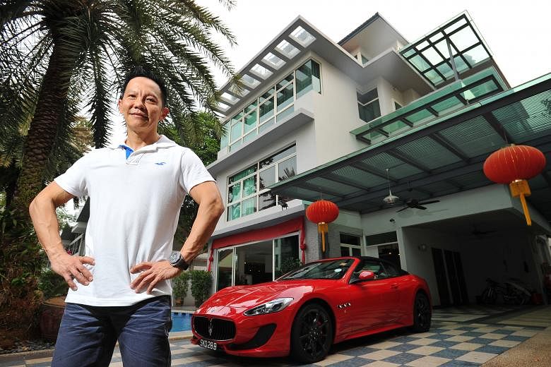 Growing up, Mr Patrick Lim never invited anyone to his home, an attap house in Siglap surrounded by bungalows and semi-detached houses. After starting his business in 1996, he bought a semi-detached house, whose garden boasts a bridge, a water wall a