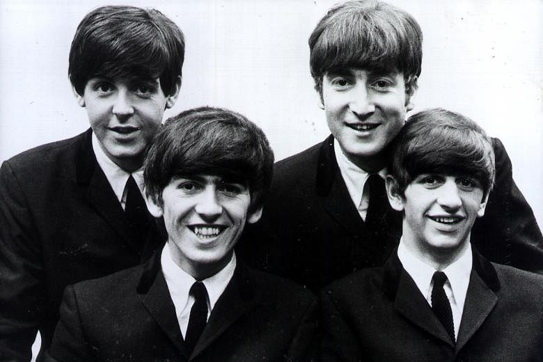 The Beatles in the early 1960s, when Beatlemania was sweeping the globe. (Clockwise from top right): John Lennon, Ringo Starr, George Harrison and Paul McCartney.