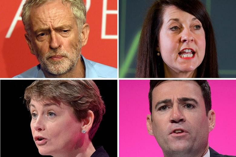 The candidates vying for the Labour Party leadership are (from top) Mr Jeremy Corbyn and the more centrist Ms Liz Kendall, Mr Andy Burnham and Ms Yvette Cooper. Bookmakers and opinion polls tip Mr Corbyn to win.