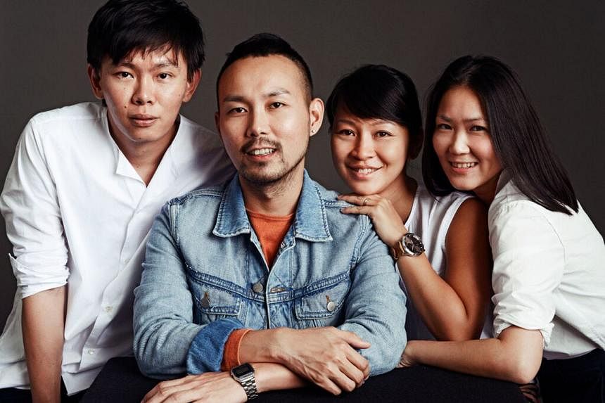 Started by (above from left) Sven Tan, Kane Tan, Julene Aw and Jaclyn Teo, local womenswear label In Good Company offers outfits with modern designs and clean silhouettes (left).