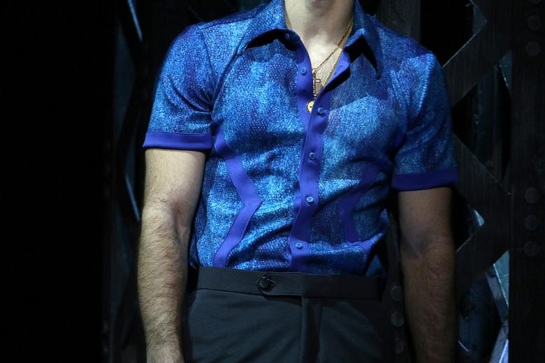 Brandon Rubendall plays Tony Manero, a Brooklyn teenager who turns into the king of the disco floor on Saturday nights.