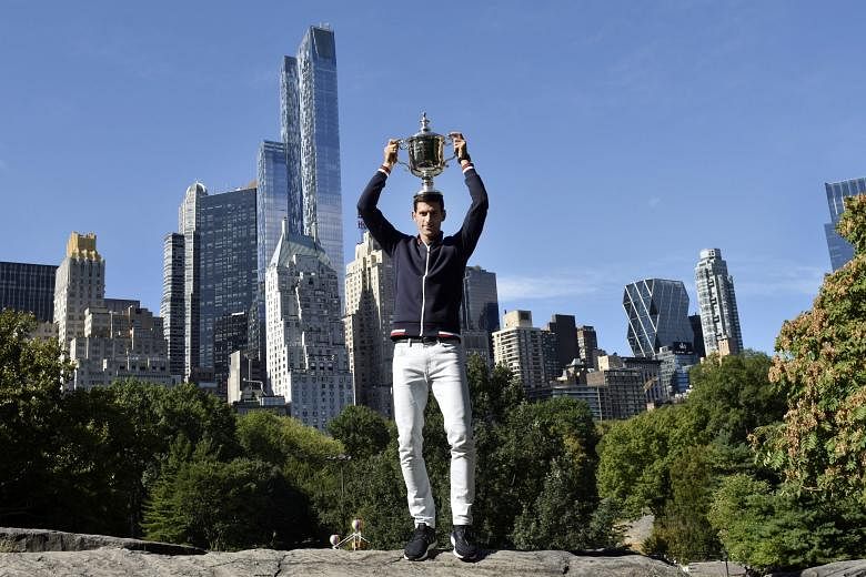 Novak Djokovic with his second US Open trophy.