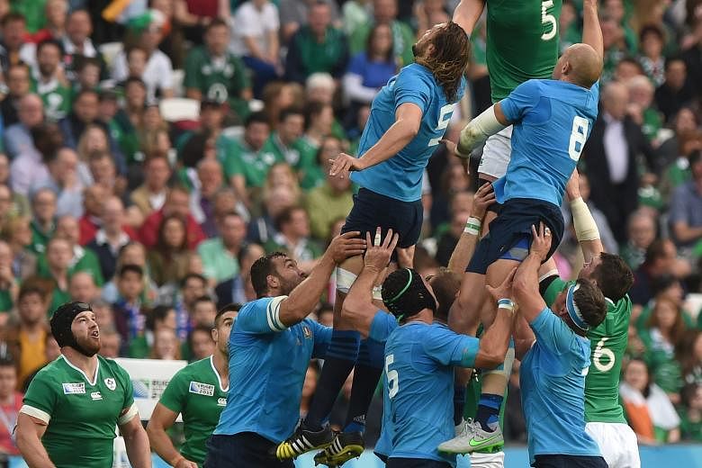 Ireland, with Paul O'Connell (top) reaching for the ball against Italy, will have every motivation to beat France on Sunday to avoid a likely quarter-final clash with defending champions New Zealand.