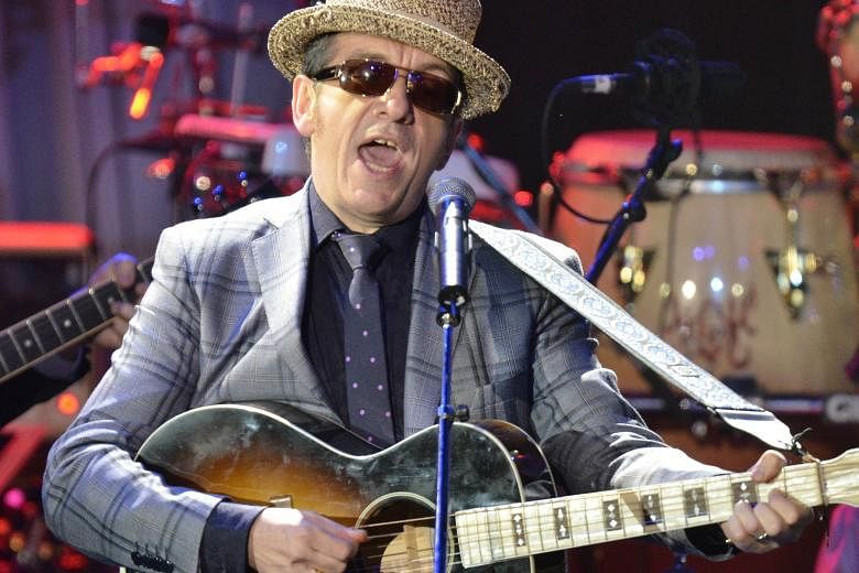 Elvis Costello (left) and his new book (above).