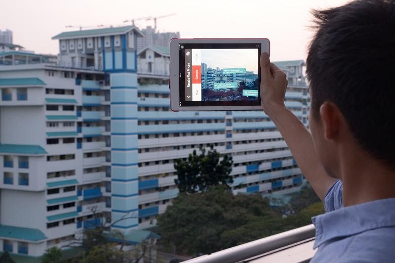 The revamped Mobile@HDB app has an augmented reality feature. This allows users to point at any block with their mobile devices' cameras and find out the recent resale prices of flats nearby.
