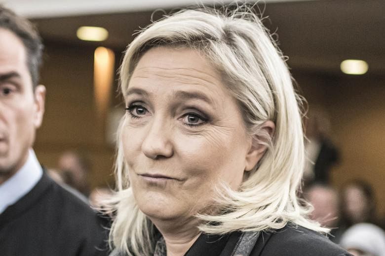 Marine Le Pen in court in Lyon yesterday. "I have committed no crime," she insisted.