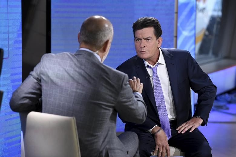 Actor Charlie Sheen (above) with Matt Lauer, host of NBC's Today show.