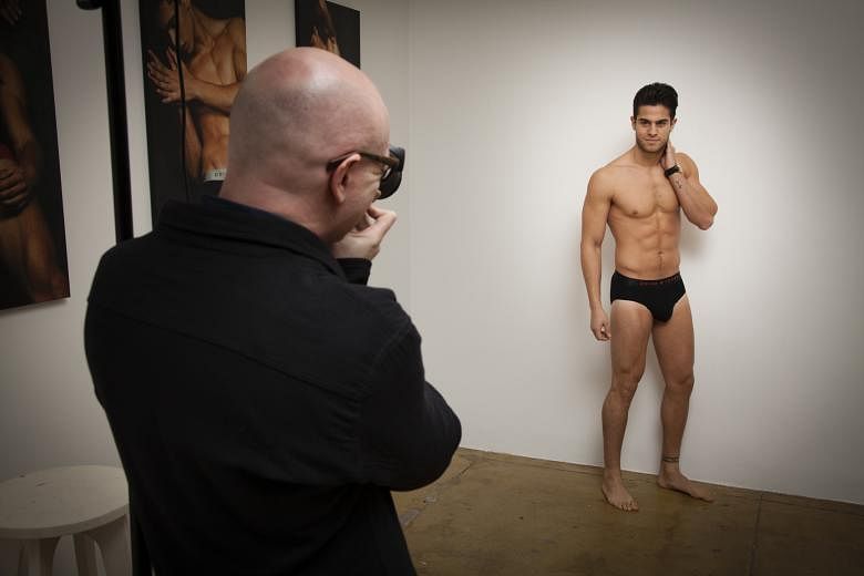 A model during casting for a high-end Parke & Ronan men's underwear show in New York. The luxury men's underwear market continues to grow, with niche and major labels competing for sales.