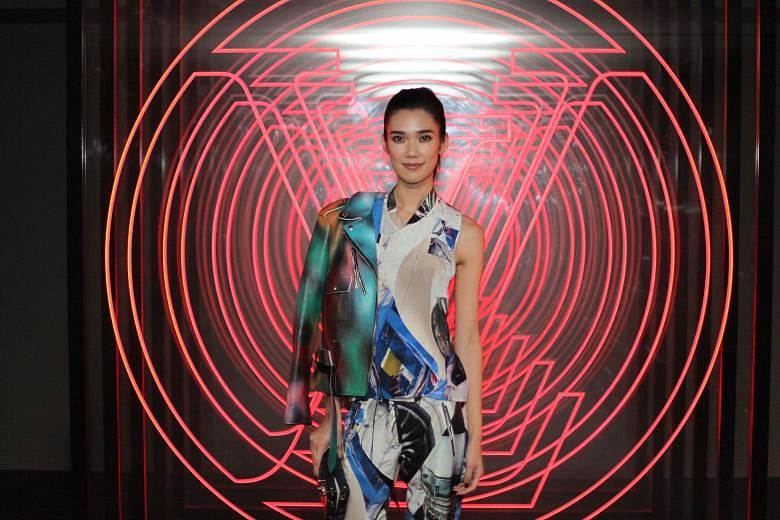 Japanese actress Tao Okamoto at Louis Vuitton's fashion exhibition, Series 3, at Marina Bay Sands.